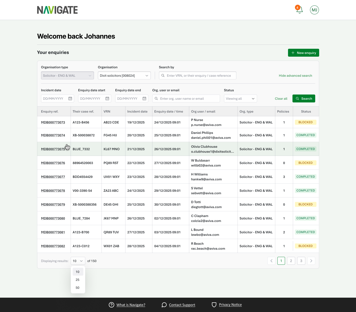 Check Their Vehicle for registered users on desktop